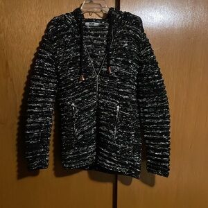 NWOT. Leif Nelson sweater jacket with zip pockets and hood